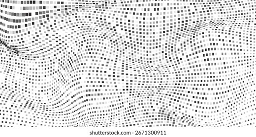 Textura de gradiente de meio-tom grunge pontilhado abstrato em malha. Sumário moderno do plano de fundo de polca de desaparecimento