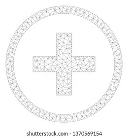 Mesh add polygonal 2d illustration. Abstract mesh lines and dots form triangular add. Wire frame 2D polygonal line network in vector format isolated on a white background.