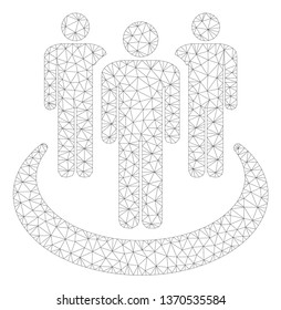 Mesh affiliate polygonal 2d illustration. Abstract mesh lines and dots form triangular affiliate. Wire frame 2D polygonal line network in vector format isolated on a white background.