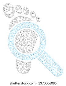 Mesh audit polygonal 2d illustration. Abstract mesh lines and dots form triangular audit. Wire frame 2D polygonal line network in vector format isolated on a white background.