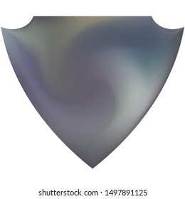 Mesh background in the form of a shield. Soft color illustration. Geometric backdrop in a style of 80th. Silver celebration template for your cards, invitation, brochure and calendar.