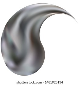 Mesh background in the form of yin or yang. Trendy soft color illustration. Neon original east style. Silver celebration template for your cards, invitation, brochure and calendar.