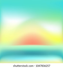 Mesh background with green and orange and sunrise horizon
