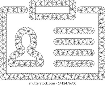 Mesh badge model icon. Wire frame polygonal mesh of vector badge isolated on a white background. Abstract 2d mesh created from polygonal grid and small circle.