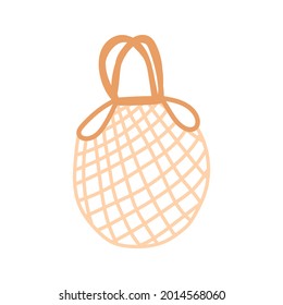 Mesh bag vector illustration. Eco bag vector. Hand drawn doodle illustration.