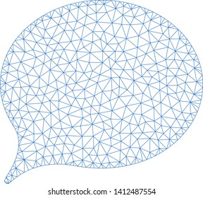 Mesh balloon model icon. Wire carcass triangular mesh of vector balloon isolated on a white background. Abstract 2d mesh designed with triangular lines and points.