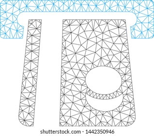 Mesh bank card terminal model icon. Wire frame polygonal mesh of vector bank card terminal isolated on a white background. Abstract 2d mesh created from polygonal grid and round dots.