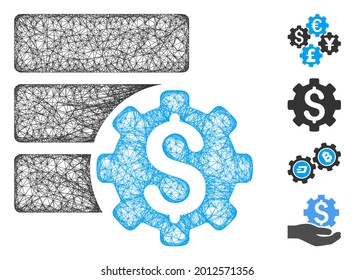 Mesh bank database options web symbol vector illustration. Model is based on bank database options flat icon. Mesh forms abstract bank database options flat model.