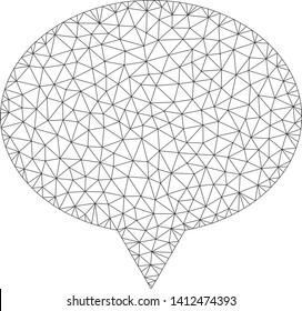 Mesh banner model icon. Wire carcass triangular mesh of vector banner isolated on a white background. Abstract 2d mesh built from triangular lines and round dots.