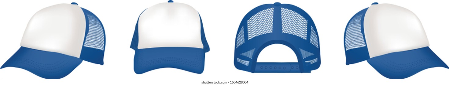 A mesh baseball cap vector illustration for product mockups.