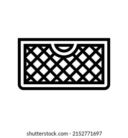 vector de icono de la línea de la cesta de malla. señal de la cesta de malla. símbolo de contorno aislado ilustración negra