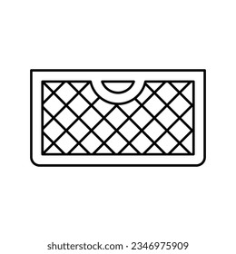 mesh basket line icon vector. mesh basket sign. isolated contour symbol black illustration