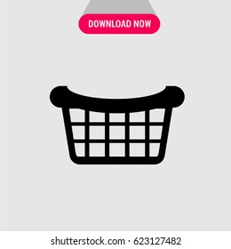 Mesh Basket Vector Icon, The symbol of wicker basket. Simple, modern flat vector illustration for mobile app, website or desktop app  