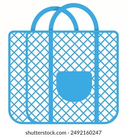 Mesh beach tote bag vector cartoon illustration isolated on a white background.