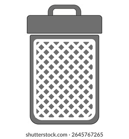 Mesh bin icon. Trash container symbol. Garbage disposal illustration. Vector image.