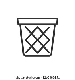 mesh bin. linear icon. Line with editable stroke
