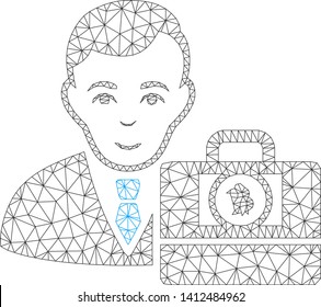Mesh Bitcoin cash accounter model icon. Wire frame polygonal mesh of vector Bitcoin cash accounter isolated on a white background. Abstract 2d mesh built from polygonal grid and points.