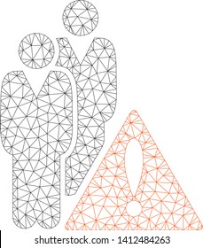 Mesh black list model icon. Wire carcass triangular mesh of vector black list isolated on a white background. Abstract 2d mesh created from triangular lines and small circle.