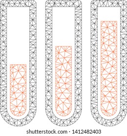 Mesh blood analysis model icon. Wire frame polygonal mesh of vector blood analysis isolated on a white background. Abstract 2d mesh designed with polygonal grid and dots.