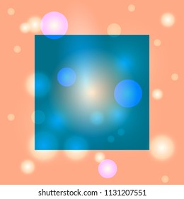 Mesh. Blurred orange background with circles. Geometry. Template for design
