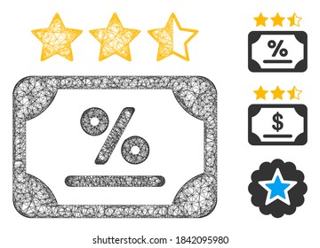 Mesh bond rating polygonal web 2d vector illustration. Carcass model is based on bond rating flat icon. Triangle mesh forms abstract bond rating flat carcass.