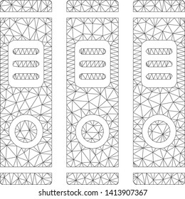 Mesh books polygonal icon vector illustration. Model is based on books flat icon. Triangular network forms abstract books flat carcass.