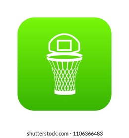 Mesh bucket icon green vector isolated on white background
