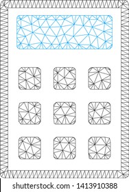 Mesh calculator polygonal 2d vector illustration. Carcass model is based on calculator flat icon. Triangle mesh forms abstract calculator flat model.