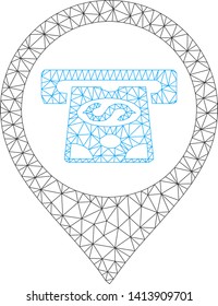 Mesh cash machine pointer polygonal icon vector illustration. Abstraction is based on cash machine pointer flat icon. Triangular mesh forms abstract cash machine pointer flat model.
