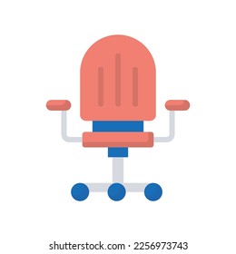 Mesh Chair Vector Flat Icon Design illustration. Furniture Symbol on White background EPS 10 File