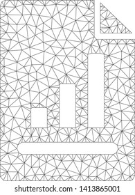 Mesh chart page polygonal icon vector illustration. Carcass model is based on chart page flat icon. Triangle mesh forms abstract chart page flat carcass.