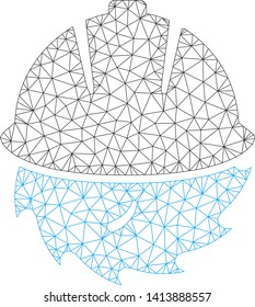 Mesh circular blade safety polygonal icon vector illustration. Abstraction is based on circular blade safety flat icon. Triangular mesh forms abstract circular blade safety flat model.