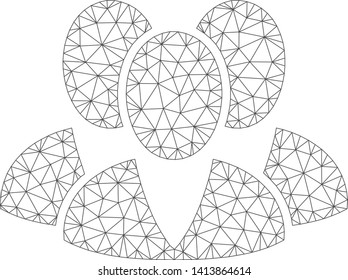 Mesh clients polygonal 2d vector illustration. Abstraction is based on clients flat icon. Triangle network forms abstract clients flat model.