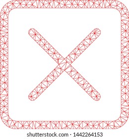 Mesh close polygonal icon vector illustration. Abstraction is based on close flat icon. Triangle mesh forms abstract close flat carcass.