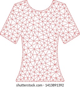 Mesh clothes polygonal icon vector illustration. Model is based on clothes flat icon. Triangular net forms abstract clothes flat model.