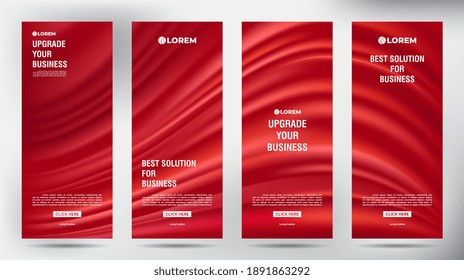 Mesh Color Flow roll up business brochure flyer banner design vertical template, cover presentation background, modern publication x-banner and flag-banner, Set of Roll up banner stand template design