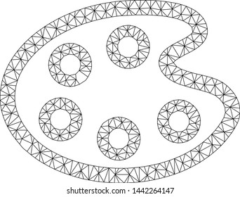 Mesh Color palette polygonal icon vector illustration. Model is created from Color palette flat icon. Triangular mesh forms abstract Color palette flat model.