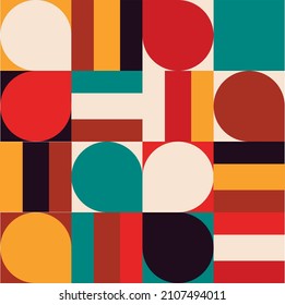 Mesh with colored geometric shapes. Geometric modular pattern
