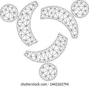 Mesh community polygonal 2d vector illustration. Model is based on community flat icon. Triangular mesh forms abstract community flat model.