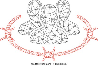 Mesh concentration camp polygonal icon vector illustration. Model is based on concentration camp flat icon. Triangle net forms abstract concentration camp flat carcass.