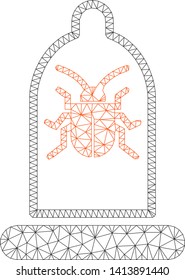 Mesh condom bug polygonal icon vector illustration. Model is based on condom bug flat icon. Triangle network forms abstract condom bug flat model.