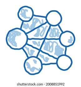 mesh confusion sketch icon vector. Hand drawn blue doodle line art mesh confusion sign. isolated symbol illustration
