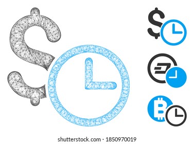 Mesh Credit polygonal Web Symbol Vektorgrafik. Das Modell des Schlachtkörpers basiert auf dem Symbol der Kreditflamme. Triangle net bildet abstrakten Kredit-Flachkarren.