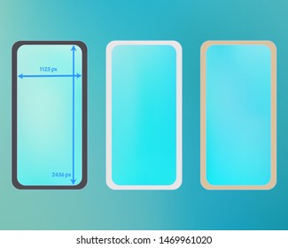 Mesh, cyan colored phone backgrounds kit. Elementary screen design set, isolated background. New separated groups, easy to edit EPS. Creative backdrop.  