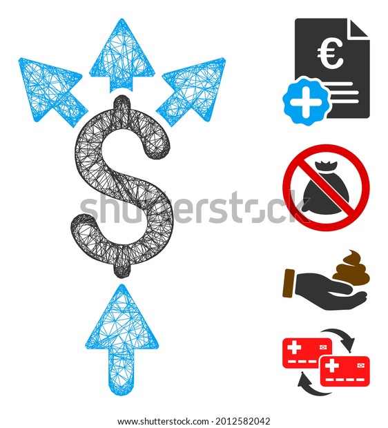 Mesh divide payment web icon vector\
illustration. Abstraction is based on divide payment flat icon.\
Mesh forms abstract divide payment flat\
carcass.