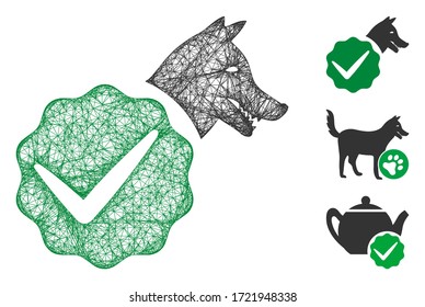 Mesh for dogs only polygonal web symbol vector illustration. Model is based on for dogs only flat icon. Triangle mesh forms abstract for dogs only flat model.