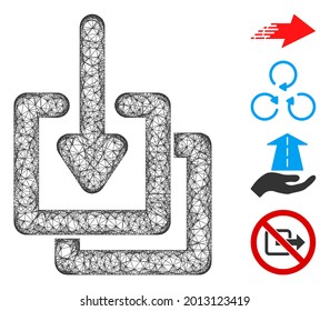 Mesh downloads web 2d vector illustration. Carcass model is based on downloads flat icon. Mesh forms abstract downloads flat carcass. wireframe flat web network isolated on a white background.