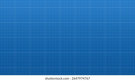 Plano de fundo de desenho de malha com linhas azuis. Modelo de papel digital modelo de papel de desenho digital. Página com xadrez com regras para cadernos de anotações, folhas de desenho, ilustração de tese. Plano de fundo azul vetorial