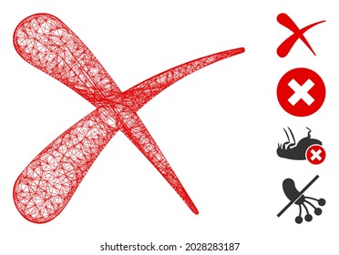 Mesh erase web icon vector illustration. Carcass model is based on erase flat icon. Mesh forms abstract erase flat model. wireframe flat line network isolated on a white background.