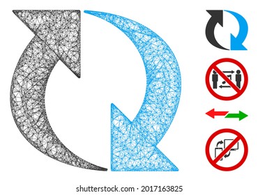Mesh exchange web symbol vector illustration. Carcass model is based on exchange flat icon. Network forms abstract exchange flat model. Wire frame 2D web network isolated on a white background.